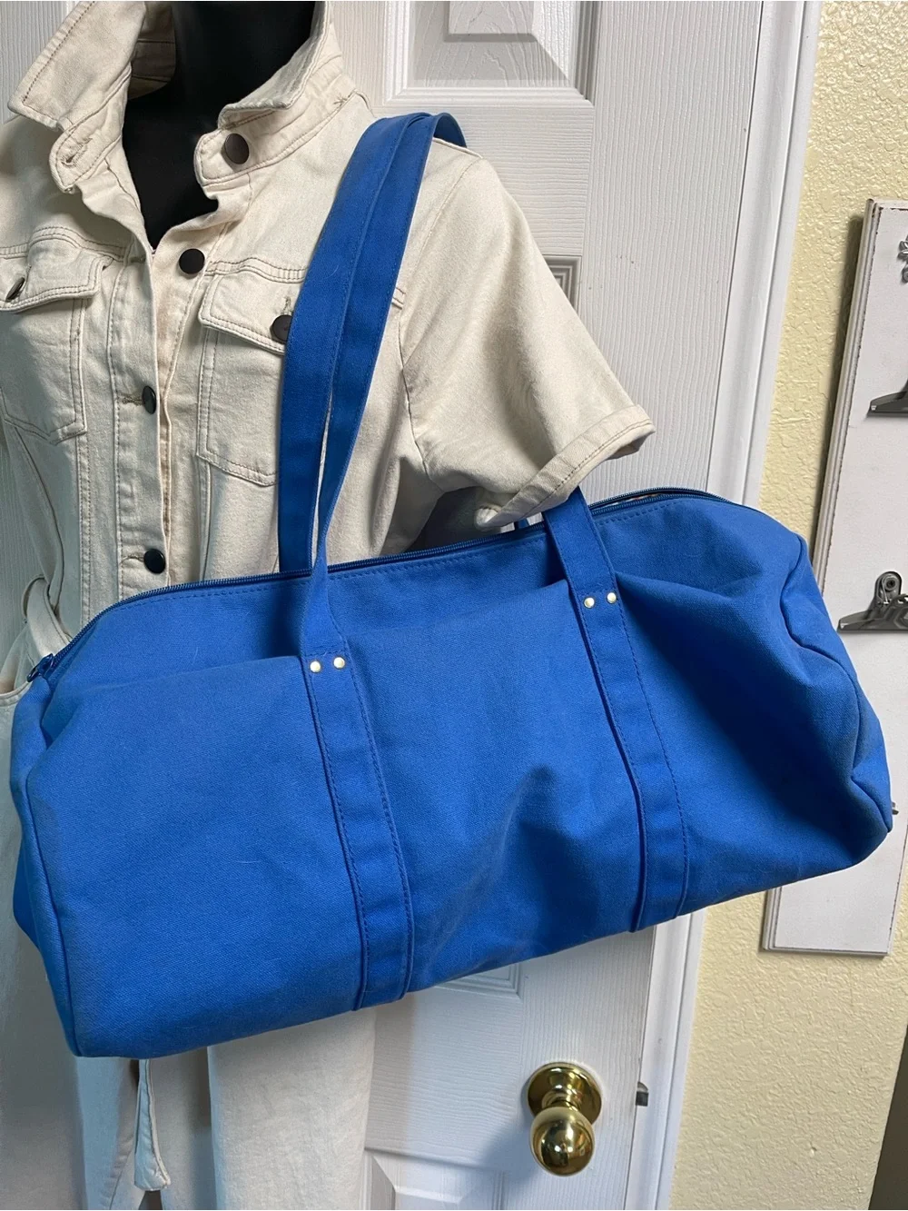 Blue Canvas Duffle Bag - Men